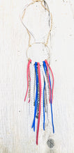 Load image into Gallery viewer, Leather Red, White &amp; Blue Long Necklace