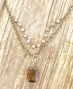 Vintage Style Crystal Pendant Necklace