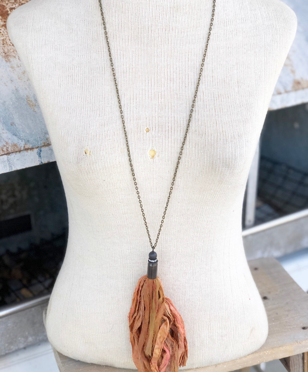 Rust Tassel Necklace