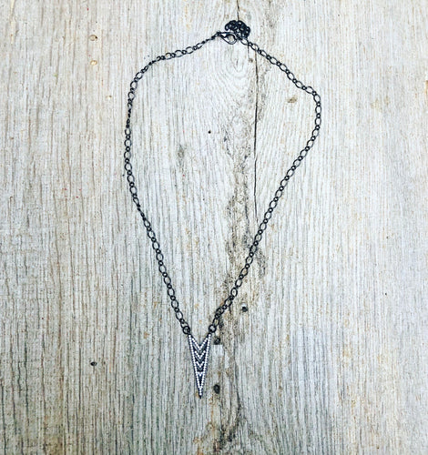 Black Pave Arrow Necklace