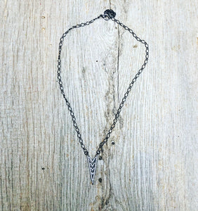 Black Pave Arrow Necklace