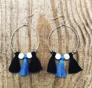 Game Day Tassel Hoop Earrings (More colors available)