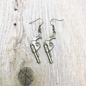 Bronze Pistol Earrings