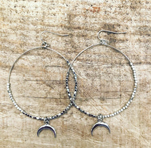 Load image into Gallery viewer, Gold &amp; Silver Moon Hoops