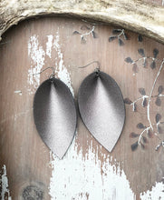 Load image into Gallery viewer, Large Metallic Leather Earrings