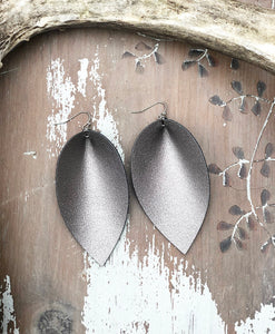 Large Metallic Leather Earrings